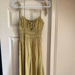 DÔEN Sundress Smocked Bodice in Olive Green